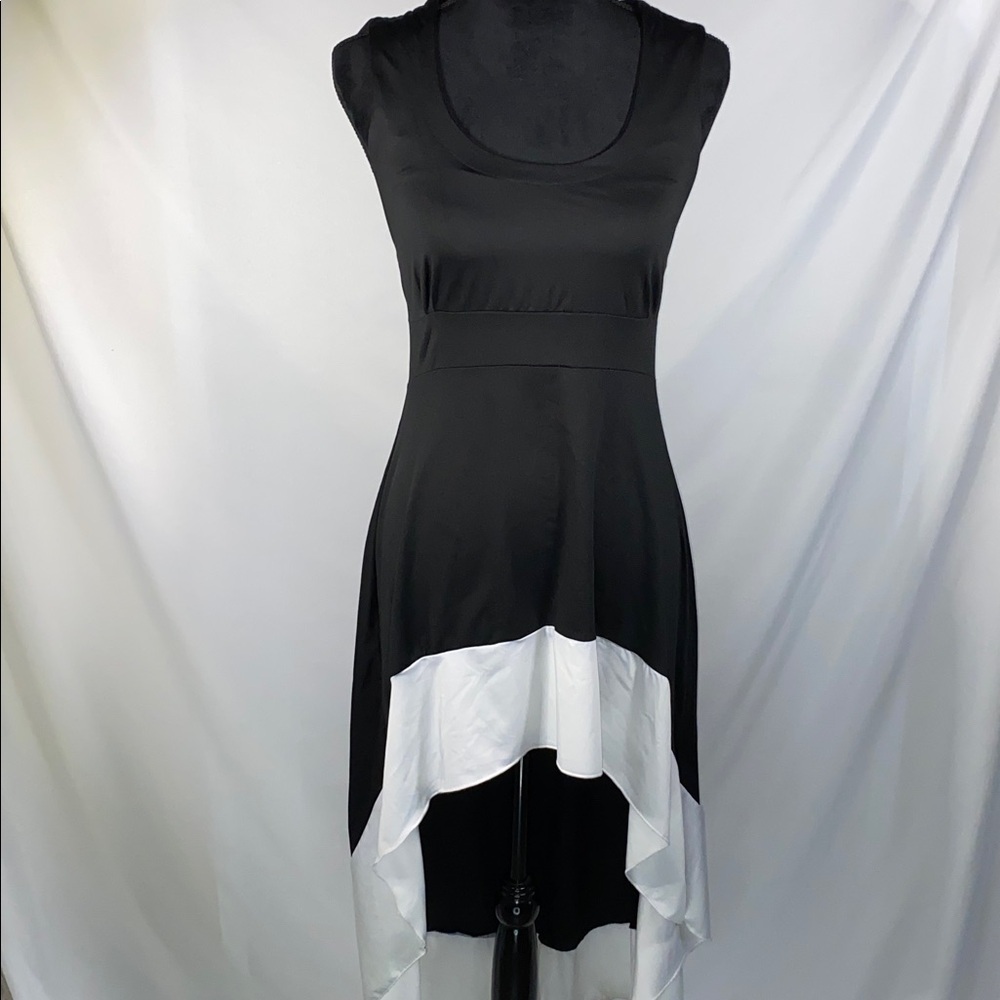 𝅺ALLEGRA K Black & White Sleeveless Fishtail Dress Size Medium
